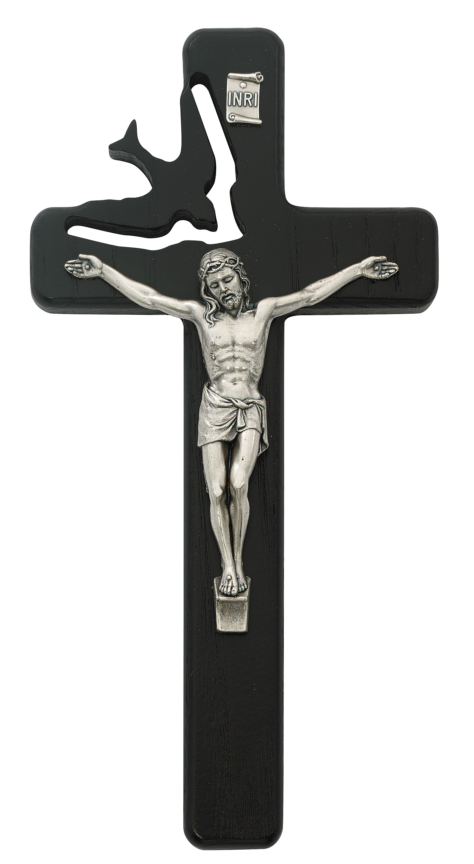 8in Black Holy Spirit Crucifix