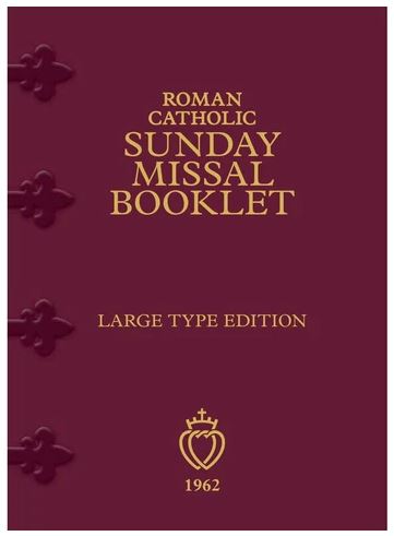 Latin English Roman Catholic Sunday Missal Booklet Large Print