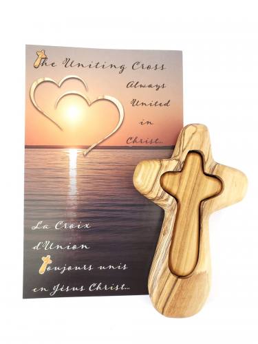 Comfort Cross Together Duo Olive Wood Hand Cross - Crs-1606