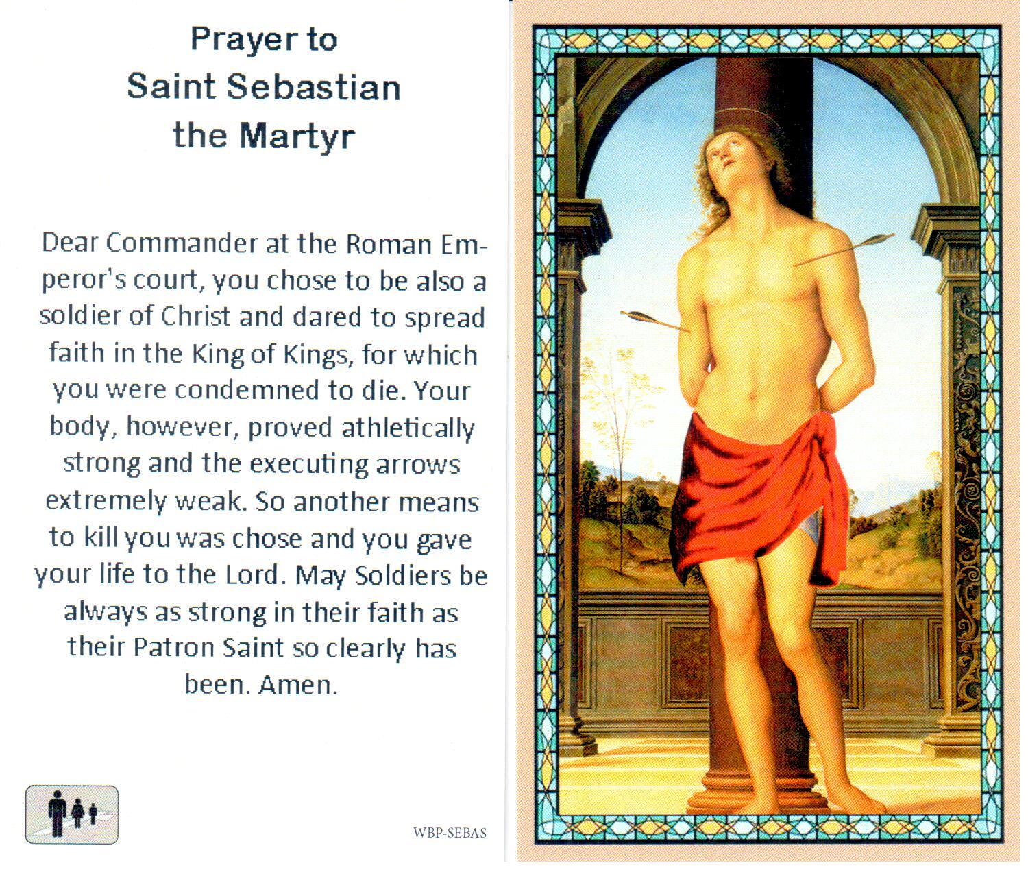 Prayer Holy Card St Sebastian Laminated - Wbp-sebas - Sebastian