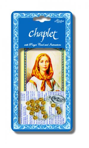 Chaplet Rosary St Dymphna Oxidized Silver Topaz Glass Beads