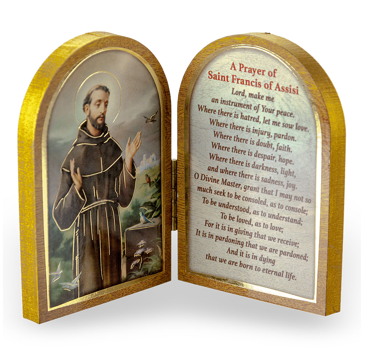 Diptych St. Francis Natural Wood