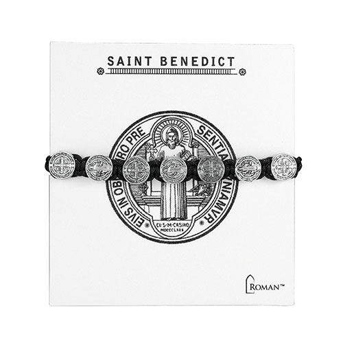 Bracelet 7" St Benedict Medal Woven