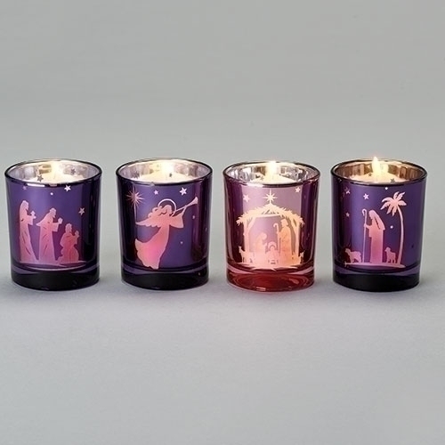 Advent Candle Holder 4Pc Votive Nativ