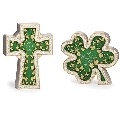 Plaque 4.25" Shamrock Cross