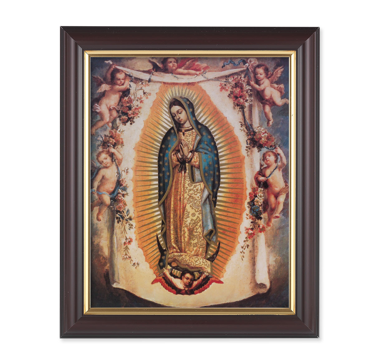 Print Our Lady of Guadalupe 8 x 10 inch Walnut Framed