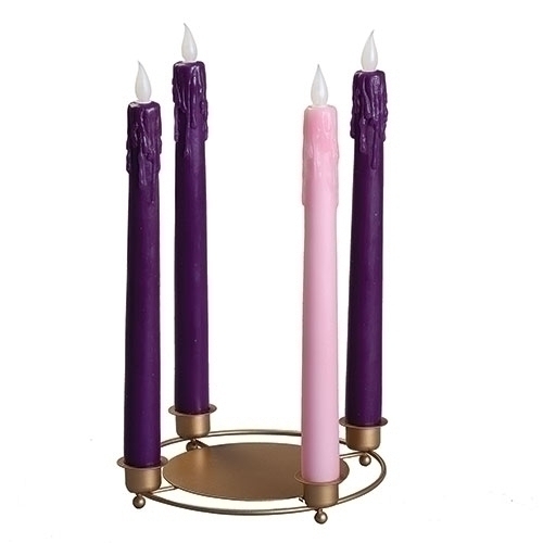 Advent Wreath Gold Metal Candle Holder