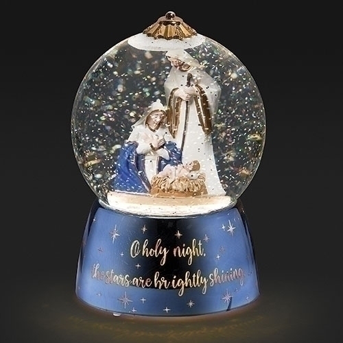 Glitter Dome 7" Holy Family Led Swirl