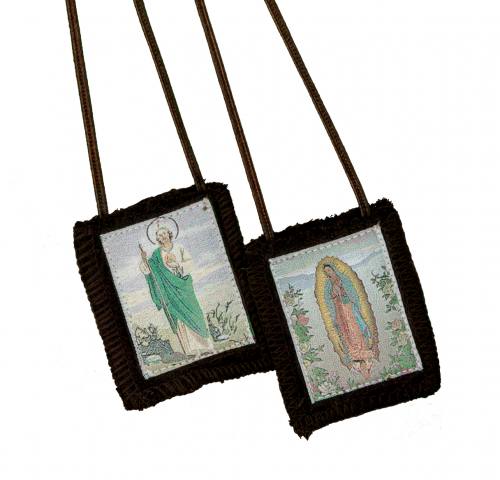 Scapular Brown Mary Our Lady of Guadalupe St. Jude 100% Wool