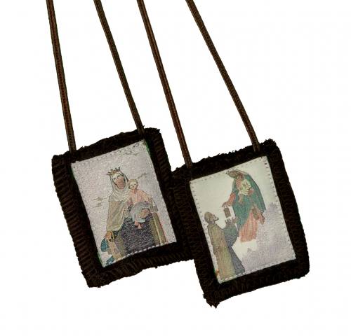 Scapular Brown Carmel Traditional Style 100% Wool