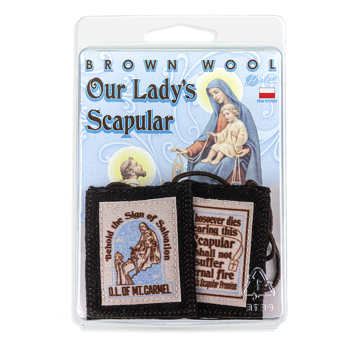 Scapular Brown Our Lady of Mount Carmel Wool