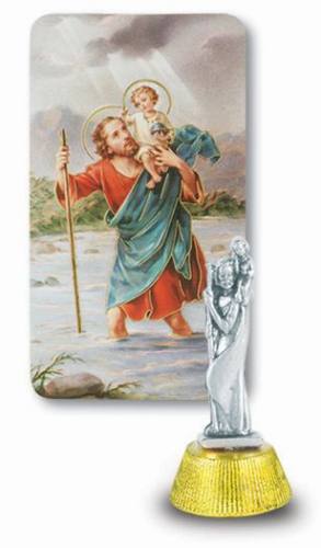 Dashboard Statue St. Christopher 2 inch Pewter Silver
