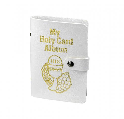 Prayer Holy Card Album White Leatherette
