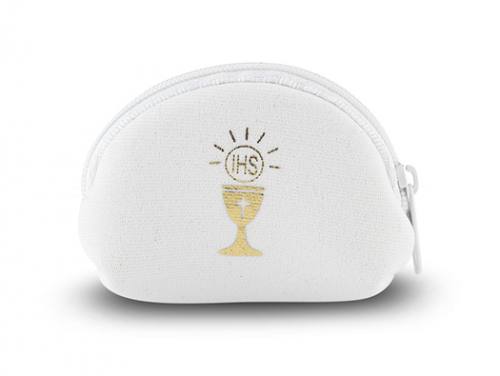 Rosary Case First Communion White Chalice