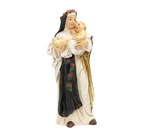 Statue St. Rose of Lima 4 inch Resin Painted Boxed