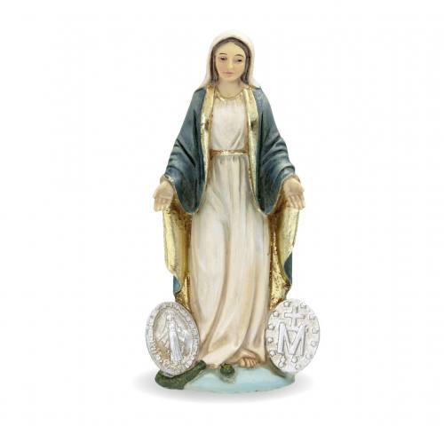 Statue Our Lady of Miraculous Medal 4 inch Resin Painted Boxed