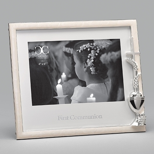 First Communion 6X4 Frame Cross Wheat Chalice