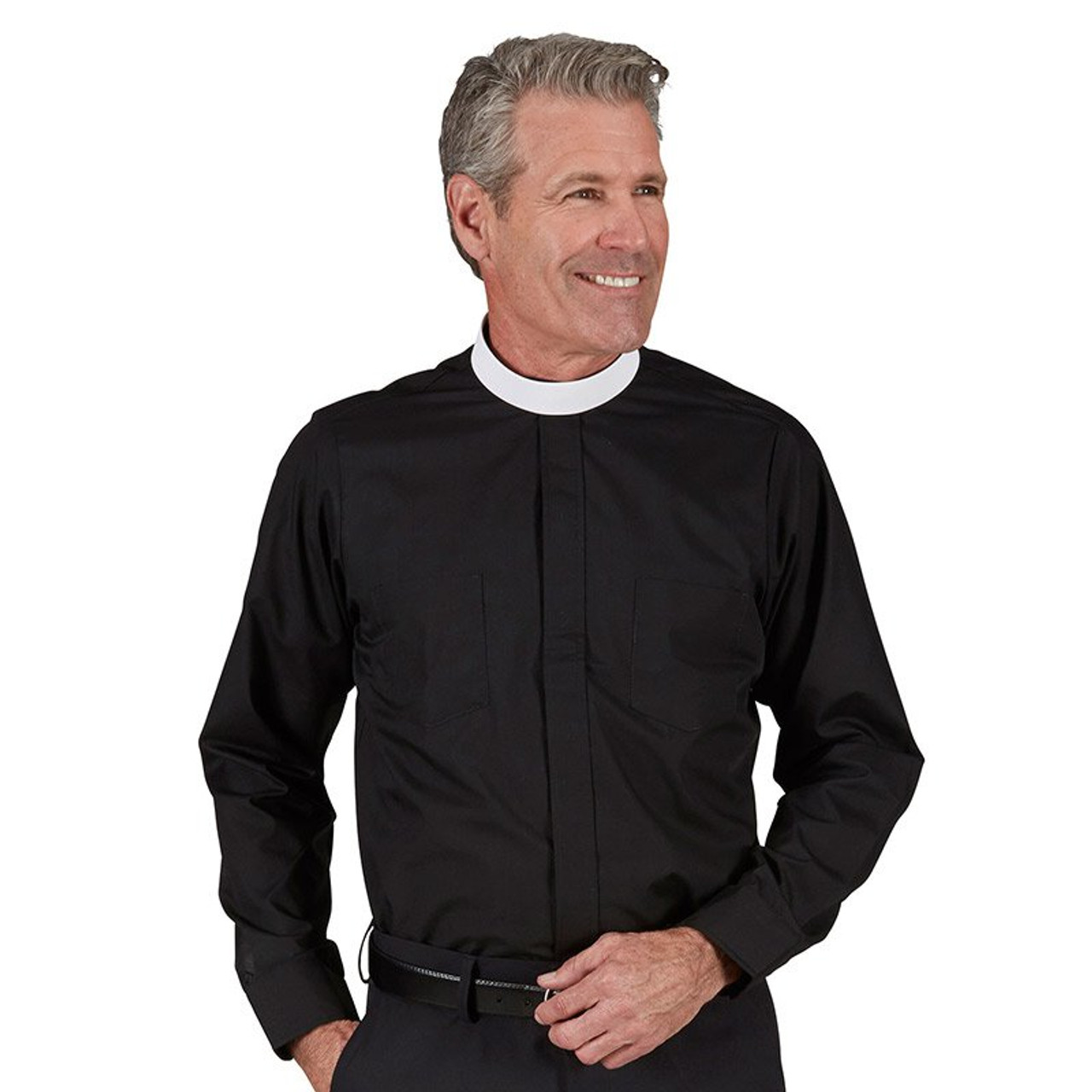 Clerical Shirt Neckband Collar Black Size 18.5-36/37