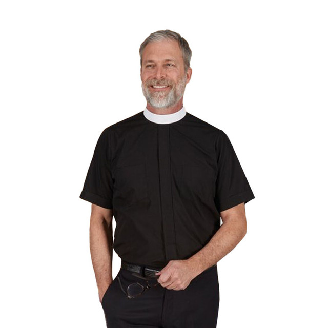 Clerical Shirt Neckband Collar Black Size 17-SS