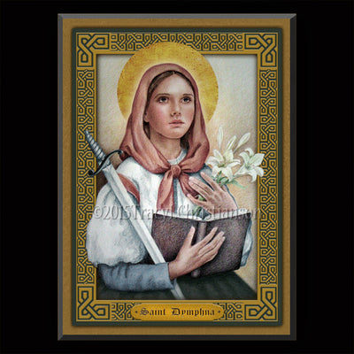 Gift Set Plaque and Holy Card St. Dymphna
