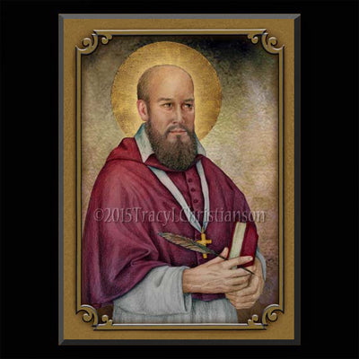 Gift Set Plaque and Holy Card St. Francis de Sales