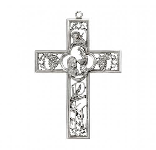 Cross Wall First Communion Girl 6 Inch Pewter
