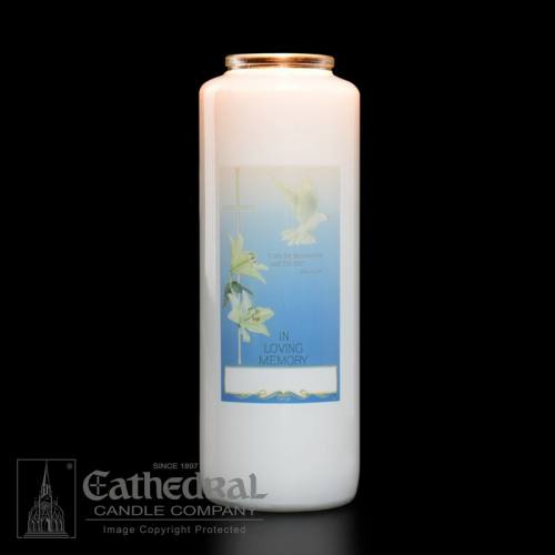 In Loving Memory All Souls 6 Day Glass Bottle Candle