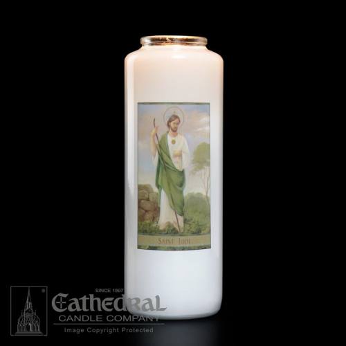 St. Jude 6 Day Glass Bottle Candle