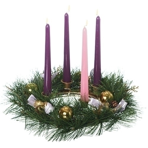 Advent Wreath Purple Gold Pinecones