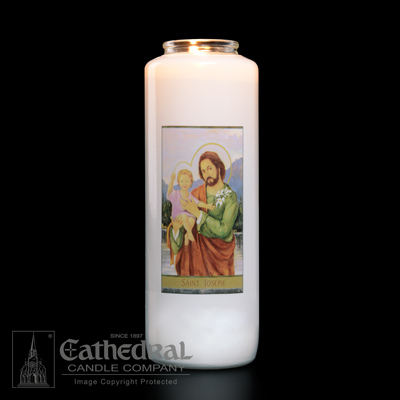 St. Joseph 6 Day Glass Bottle Candle