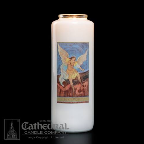St. Michael 6 Day Glass Bottle Candle