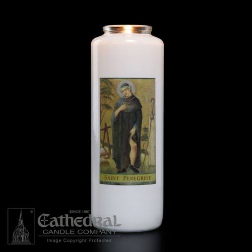 St. Peregrine 6 Day Glass Bottle Candle