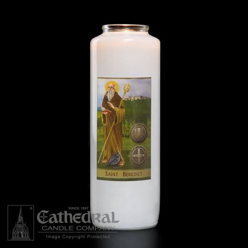 St. Benedict 6 Day Glass Bottle Candle