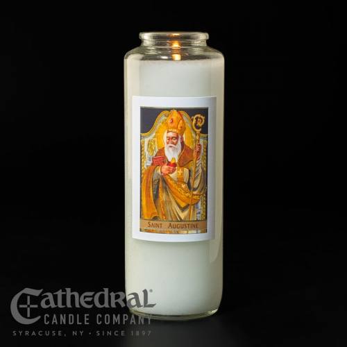 St. Augustine 6 Day Glass Bottle Candle