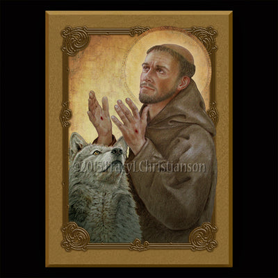 Gift Set Plaque and Holy Card St. Francis of Assisi