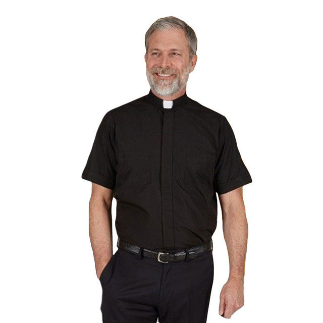 Clerical Shirt Tab Collar Black Size 15.5-SS