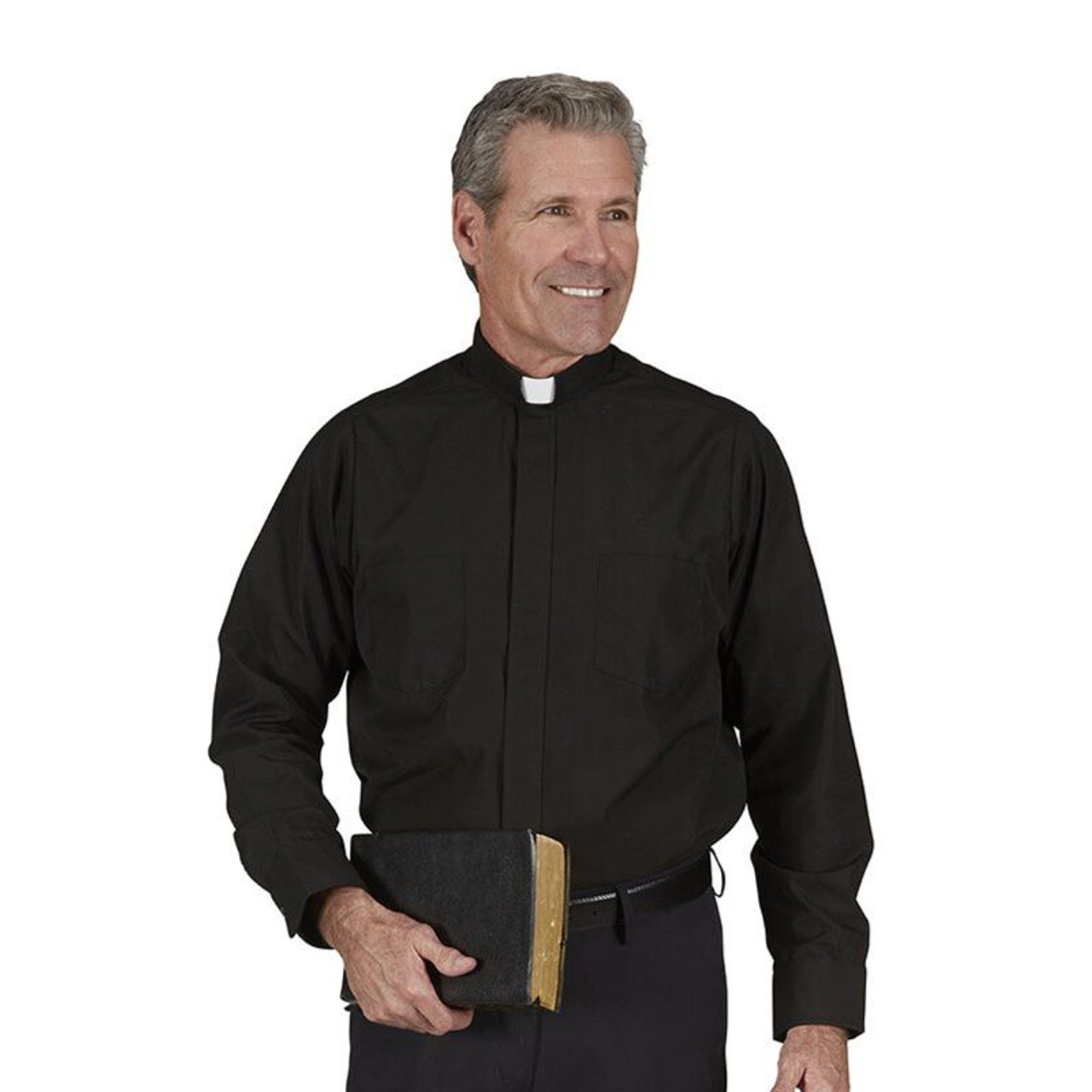 Clerical Shirt Tab Collar Black Size 18.5-36/37