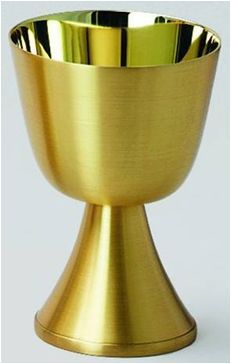Communion Cup 12 OZ Gold Plated Satin High Polish Finish