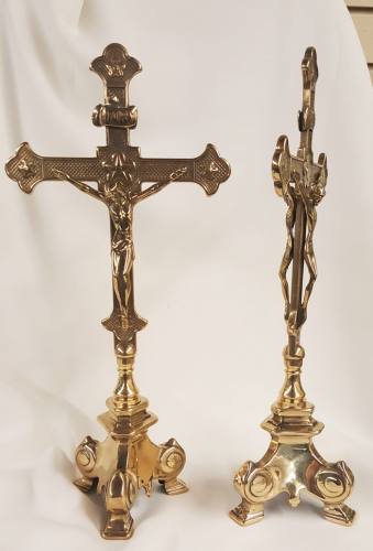 Double Sided Standing Altar Crucifix