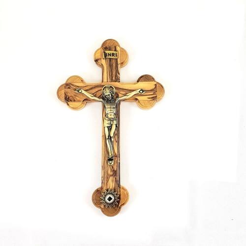 Crucifix Wall Olive Wood With Relic 8 Inch