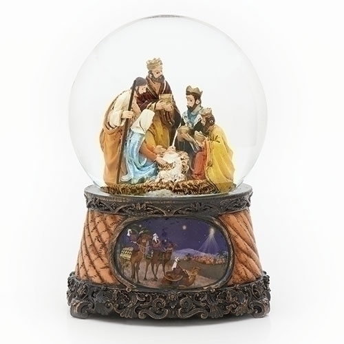 Nativity 6" Music Three Kings Globe