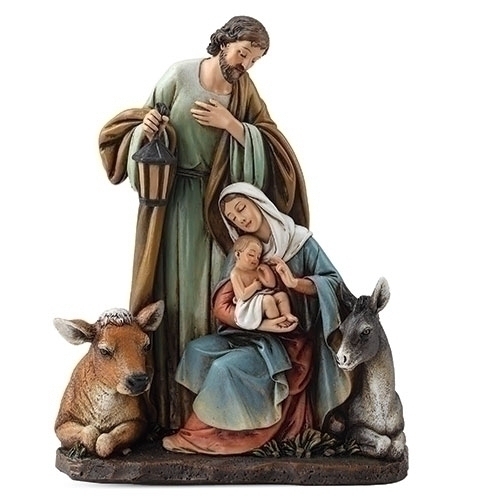 Statue  7.5" Holy Family with Animal