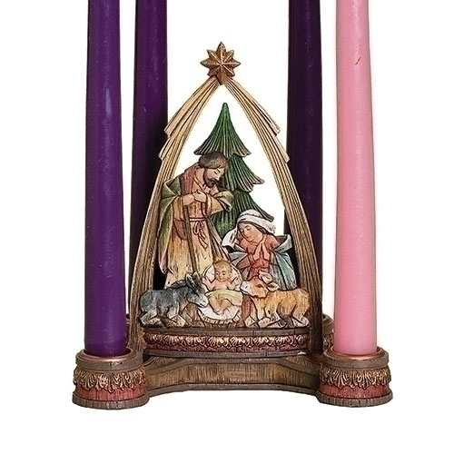 Advent Candle Holder 6.25"  Nativity