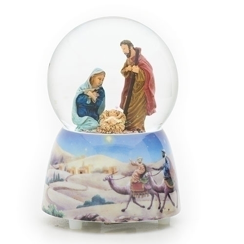 Glitter Dome 5" Musical Holy Family