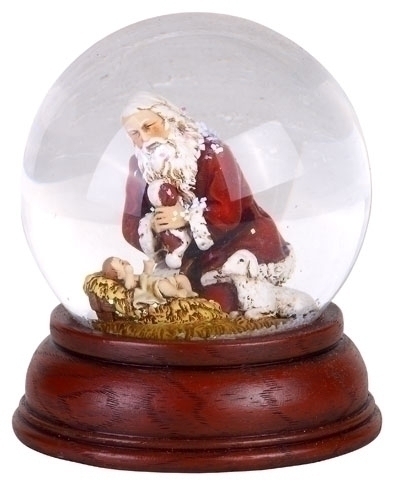 Water Globe 4.5" Kneeling Santa