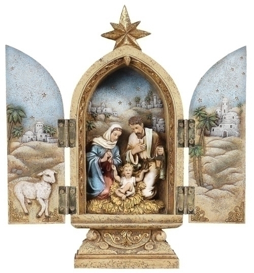 Statue 10" Holy Family Triptych