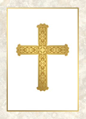 Note Card Gold Cross Blank