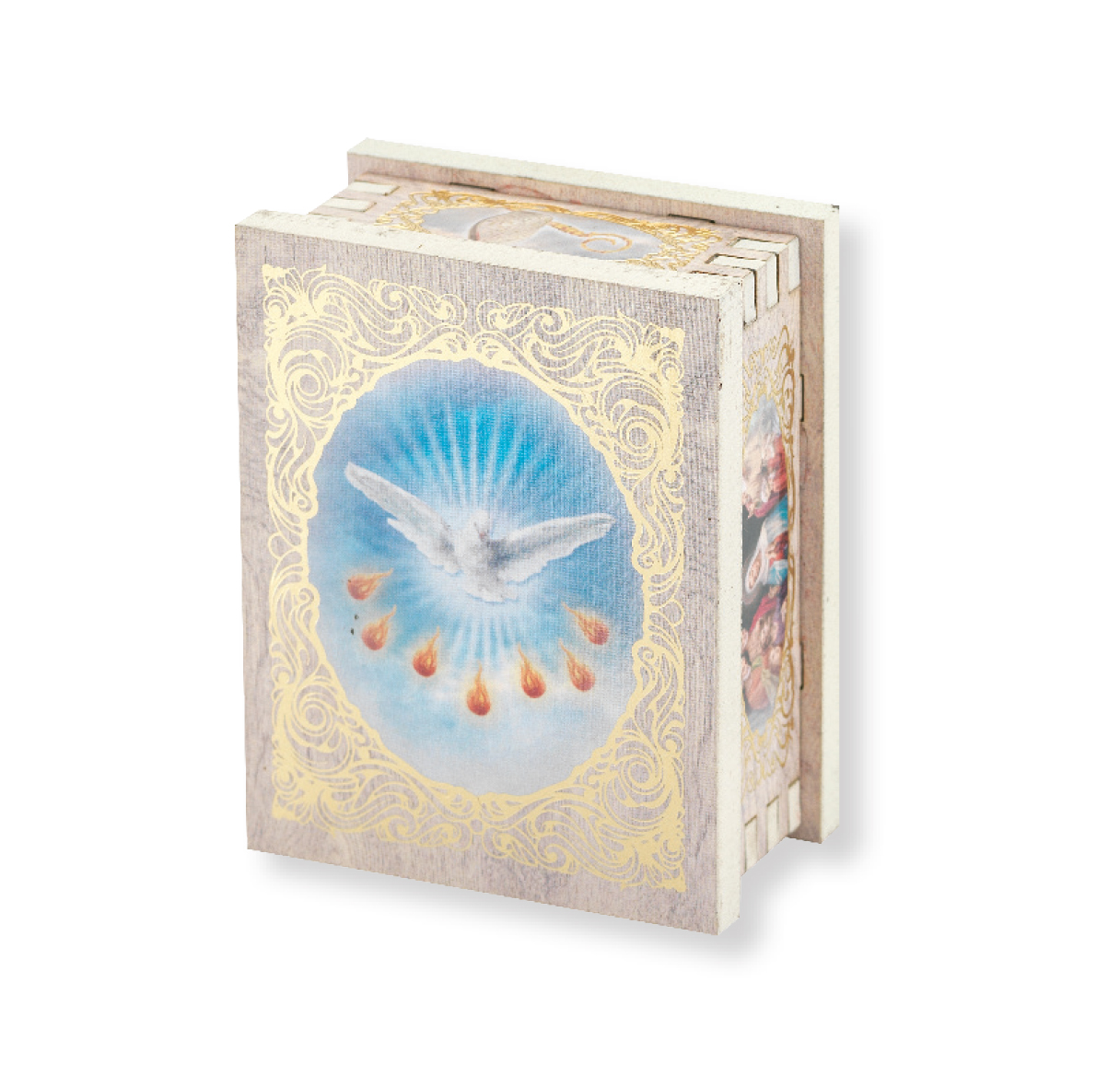 Rosary Box Confirmation White Wood