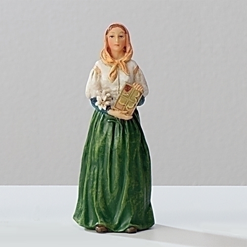 Statue St. Dymphna 3.5 inch Resin Painted Boxed