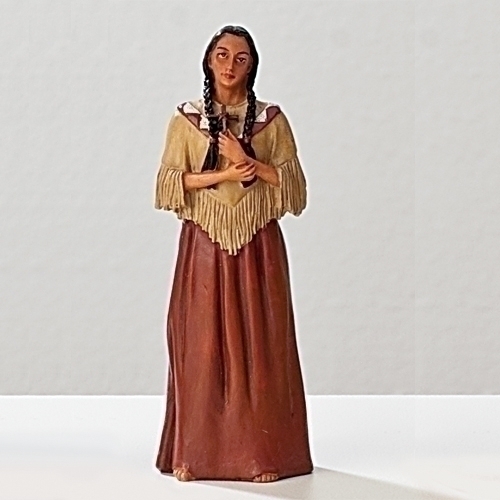 Statue St. Kateri Tekakwitha 3.5 inch Resin Painted Boxed